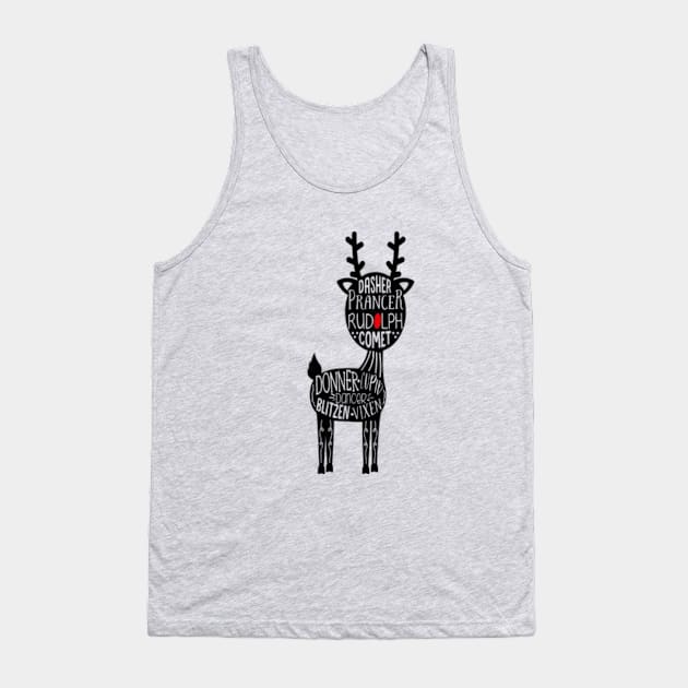 Christmas Reindeer Names Tank Top by ChangeRiver